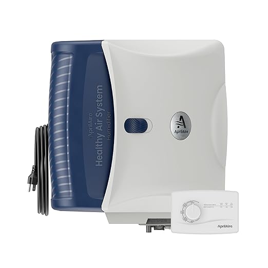 AprilAire 720M Whole-House Fan-Powered Evaporative Humidifier – 21 Gallons Per Day, Water Saving With Manual Control for up to 6,250 Sq. Ft., Part of the AprilAire Healthy Air System by AprilAire