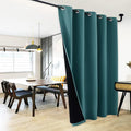 NICETOWN 100% Blackout Patio Sliding Door Curtain, Wide Lined Drape, Keep Warm Drapery, Sliding Glass Door Panel for Night Shift（Sea Teal, 1 Panel, 70 inches Wide x 95 inches Long by NICETOWN
