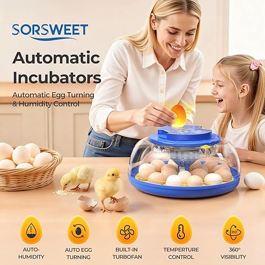 18 Egg Incubators for Hatching Eggs, 360° View with Automatic Egg Turning & Humidity Control, Built-in Egg Candler for Hatching Chicken, Duck, Goose, Quail, Ideal for Home, Classroom, Laboratory, Farm - Image 2