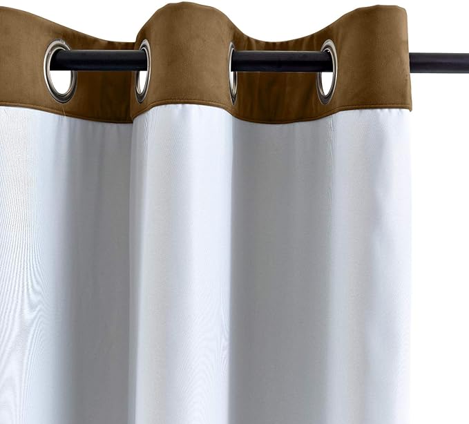 ChadMade Extra Wide Blackout Lined Premium Velvet Curtain Jave 120Wx84L Inch (1 Panel), Eyelet Grommet for Livingroom Bedroom Theater Studio, Leon Collection - Image 3
