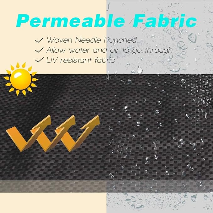 4ft x50ft Pro Black Weed Barrier, 6oz Premium Landscape Fabric-Heavy Duty Woven Ground Cloth with Superior Permeability Weed Control Convenient Design - Image 5