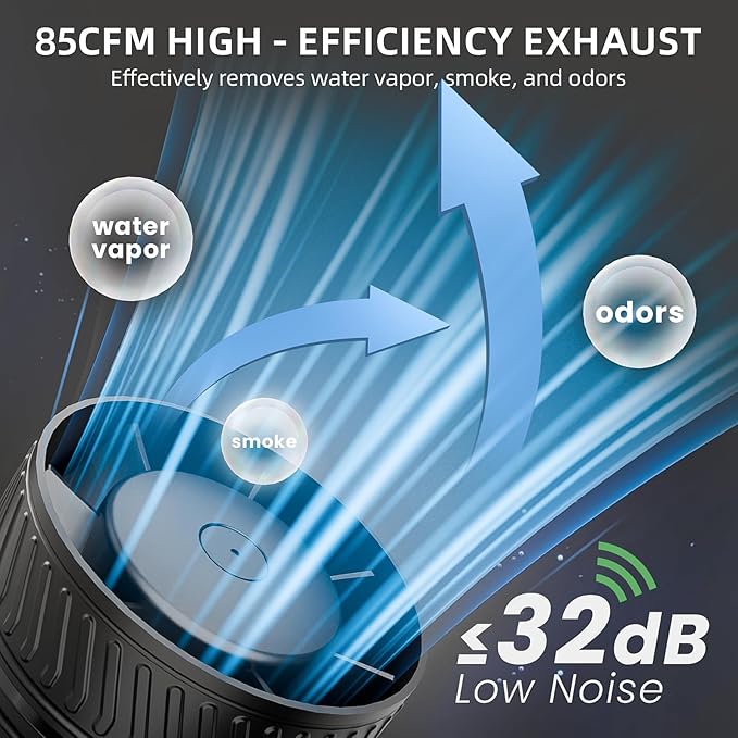 4 Inch Inline Fan with Switch, Upgraded Inline Duct Fans High-Efficiency Exhaust Duct Fan, Low Noise HVAC Ventilation in Basement Bathroom Workshop Attic Grow Tent FP122A - Image 3