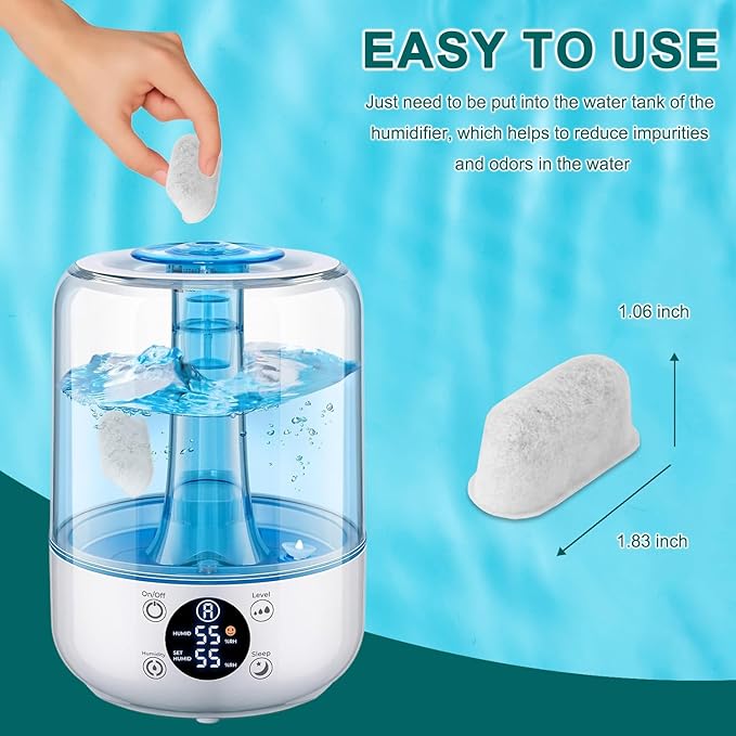 Demineralization Cartridge for Ultrasonic Humidifiers – 12-Pack Humidifier Filter Replacements, Humidifier Cleaner, Humidifier Cleaning Fish& Fish Tanks, Purifies Water, Prevents Hard Water Build Up - Image 4