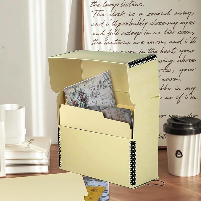 Lineco Archival Document Storage Box with Metal Edge, Acid-Free Tan Boxboard, Organize and Store Files, Prints, Photos, Letter-Sized Case 12.5" x 10.5" x 5" Wide - Image 7