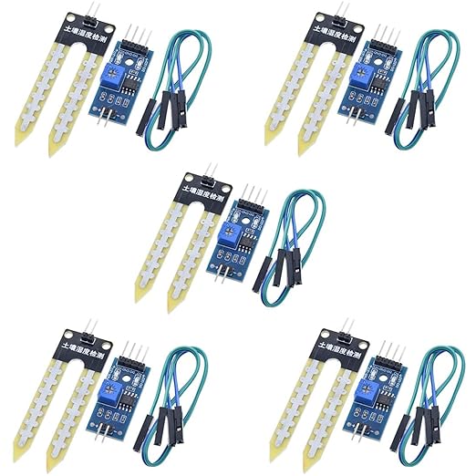 5 Pieces of LM393 3.3V-5V Soil Moisture Detection Sensor, Soil Humidity Sensor,Soil Hygrometer for Arduino Automatic Watering Systems,Robots, and Smart Cars by hiBCTR