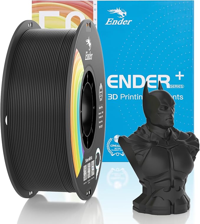 Official Creality PLA Filament Pro Black, 1.75mm 3D Printer Filament, Ender PLA + (Plus) Printing Filament, 1kg Spool (2.2lbs), Dimensional Accuracy ±0.02mm. Fit Most FDM Printers by Creality
