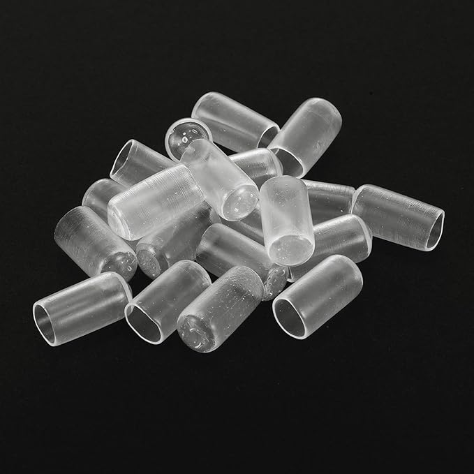 uxcell 20pcs Rubber End Caps Protective Caps 8.5mm ID Vinyl PVC Round Tube Bolt Cap Cover Screw Thread Protectors, Clear - Image 4