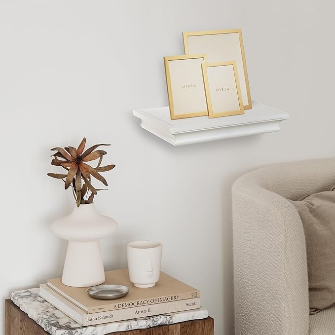 AHDECOR White Floating Shelves Wall Mounted, Deeper Wall Storage Shelf for Home Décor, Super Sturdy, Easy to Install, 12” Wide, 7.75” Deep - Image 7