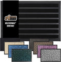 GORILLA GRIP 100% Waterproof All-Season WeatherMax Doormat US Designed Natural Rubber, Stain and Fade Resistant, Low Profile Indoor Outdoor Door Mats, Easy Clean Patio Mat, 17x29, Black Stripe by GorillaGrip