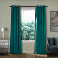 ChadMade Blackout Lined Premium Velvet Curtain Everlade Teal 84Wx84L Inch (1 Panel), Eyelet Grommet for Livingroom Bedroom Theater Studio, Leon Collection by ChadMade