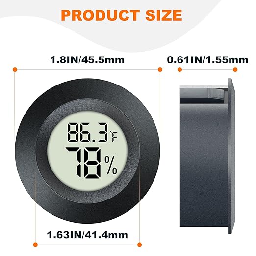 2 Pack Hygrometer Thermometer Mini Digital LCD Monitor Indoor/Outdoor Humidity Meter Gauge Temperature for Humidifiers Dehumidifiers Greenhouse Reptile Humidor Fahrenheit/Celsius(℉/℃) by QPEUIM - Image 2