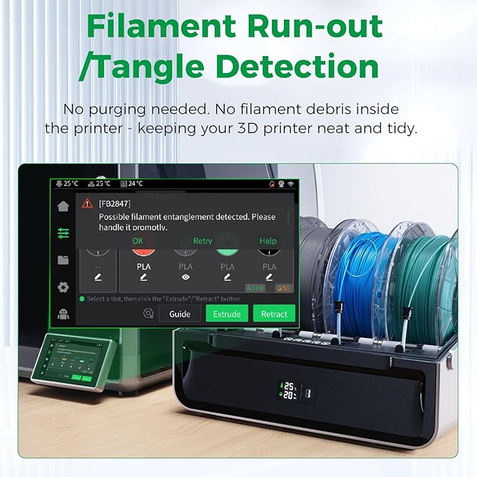 Official CREALITY CFS-C, Multi-Color Smart Filament System for K1 Series 2025/K1 Max 2025/K1C 2025/K1 Max/K1C/K1/K1 SE, 3D Printing, RFID Auto-Loading,External Cutter,Filament Runout &Tangle Detection - Image 6