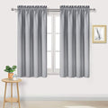 DWCN Blackout Curtains Room Darkening Thermal Insulated Bedroom Curtains Window Curtain Panels, 38 x 45 inches Long, Set of 2 Silver Grey Rod Pocket Drapes by DWCN