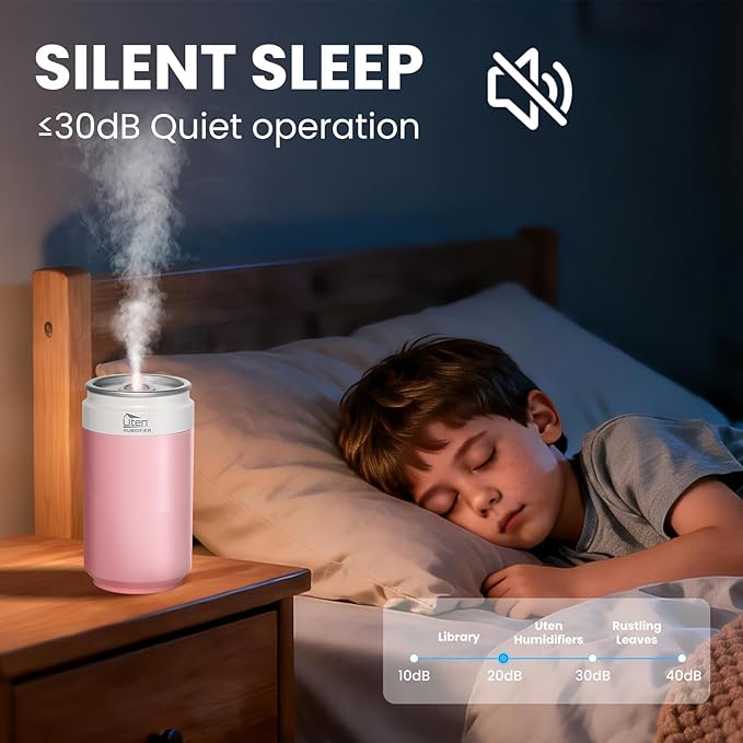 Humidifiers, Humidifier for Bedroom, Can Air Humidifier, Humidifiers for Home and Plants, USB Powered And Battery Powered Portable for Home Office Car Outdoor, 2 Mist Modes, Night Light, Auto-Off - Image 7