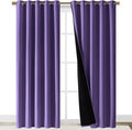 NICETOWN Total Shade Curtains and Draperies, Heavy-Duty Full Light Shading Drapes with Black Liner Backing for Villa/Hall/Dorm Window(Lilac Purple, Package of 2, 70 inches Wide x 95 inches Long) by NICETOWN