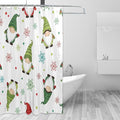 Christmas Gnome White Shower Curtain Liner 72×72 inch for Bathroom Curtain Anti Mold Shower Curtain with Hooks Shower Accessories by Unknown