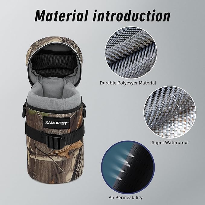 Camera Lens Case Lens Bag Compatible (4.13" x 7.28"(Nylon, Leaf)) - Image 4