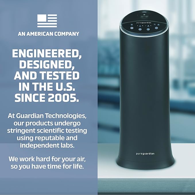 Pure Guardian Ultrasonic Cool Mist Humidifier, 100 Hour Run Time, 1.5 Gallon Tank, 440 Sq. Ft. Coverage, Medium Rooms, Quiet, Filter Free, Black, H3200BAR - Image 6
