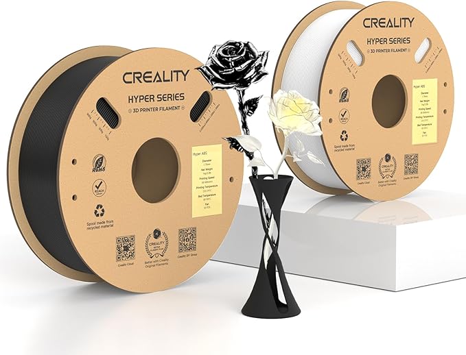 Creality Hyper ABS Filament 1.75mm, 3D Printer Filament ABS for High Temperature Resistance, 1kg(2.2lb)/Spool, Dimensional Accuracy ± 0.05 mm, Fits for Most 3D Printers by Creality