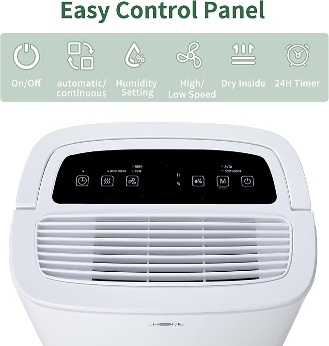 Uhome Dehumidifier 150 Pints with Pump for space up to 7000 Sq. Ft, for Home, Basements, Storages and Large Rooms with 1.85Gallon Water Tank - Image 5
