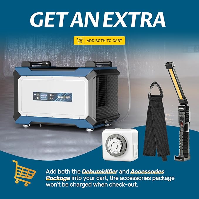 ARGENDON 180 Pints Commercial Dehumidifier with Pump for Crawl Space, Industry Water Damage Unit for up to 2,300 sq ft Large Space, Job Sites, Basement, Auto Defrost, 5 Years Limited Warranty - Image 2
