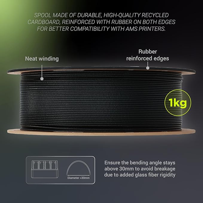 Polymaker Fiberon Blue PET-GF15 3D Printer Filament 1.75mm 1KG, 15% Glass Fiber Reinforced, High Strength & Heat Resistance, Ideal for Automotive, Industrial & Functional Parts, AMS Compatible - Image 8
