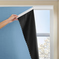 Adhesive Curtain 100% Blackout No-Drill Easy Install for Bedroom Blinds Light Blocking (Sky Blue-35 W x 84" L-1P) by JILRON