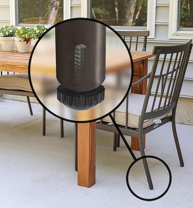 Slipstick Gorilla Outdoor Adjustable Furniture Levelers (8 Pack) Weatherproof Screw in Leg Glides for Chairs, Tables, and Outdoor Furniture Feet, 7/8 Inch Nylon Spherical Glide, M6 Thread - Image 6
