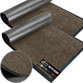 GORILLA GRIP Waterproof Traffic Guard Door Mat, 2 Pack Heavy Duty Entryway Mats, Strong Backing Commercial Utility Rugs for Office Hallway, Garage Floor and Home, Low Profile Carpet, 35x23, Brown by GorillaGrip