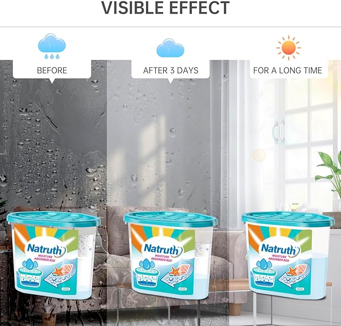 NATRUTH Moisture Absorbers 6 pack, 12.5Oz Portable Humidity Absorber Boxes for Your Bathroom, Closet & Car, Dehumidifier with Ocean Fragrance - Image 6