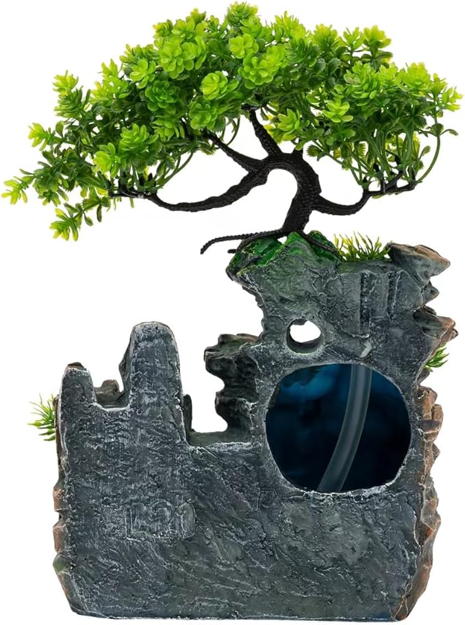 11-Inch Tabletop LED Waterfall Fountain with Atomizer – Quiet Resin Rockery Mist Humidifier for Bedroom, Office, Meditation or Gift Décor - Image 4