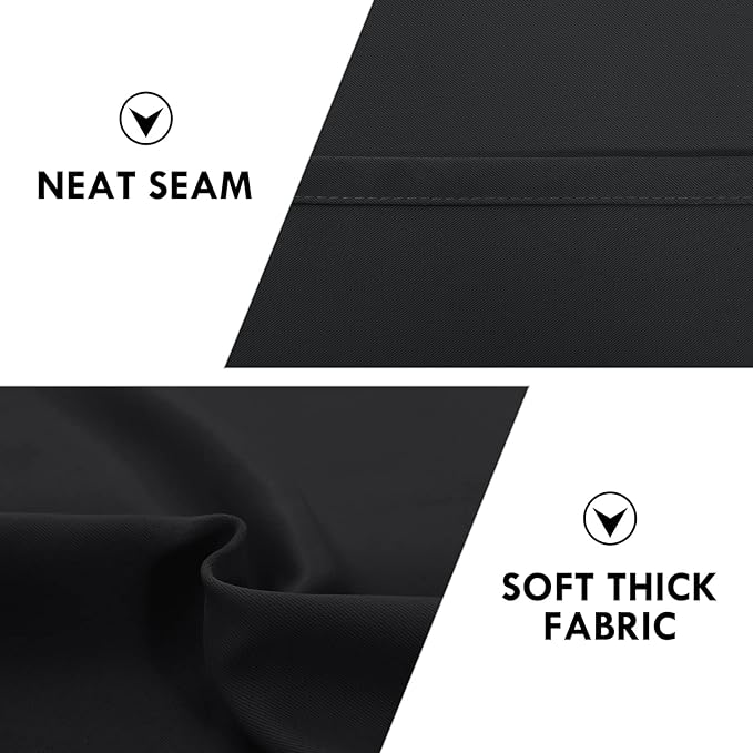 DWCN Blackout Curtains Room Darkening Thermal Insulated Bedroom Curtains Window Curtain Panels, 52 x 45 inches Long, Set of 2 Black Rod Pocket Drapes - Image 6