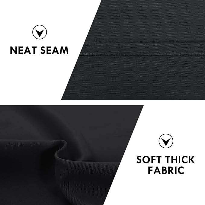 DWCN Blackout Curtains for Living Room Thermal Insulated, Energy Saving & Noise Reducing Bedroom Curtains, Black, W 70x L 72 Inch, Set of 2 Rod Pocket Curtain Panels - Image 6