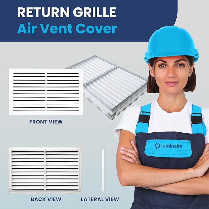 20x12 Inch (Duct Opening) Air Return Vent Cover Decorative – Premium Aluminum AC Vent Cover for Ceiling & Wall, Rustproof Grille, Ideal for Home HVAC Grille, Durable & Easy to Install by ACLAMINAIRE - Image 2