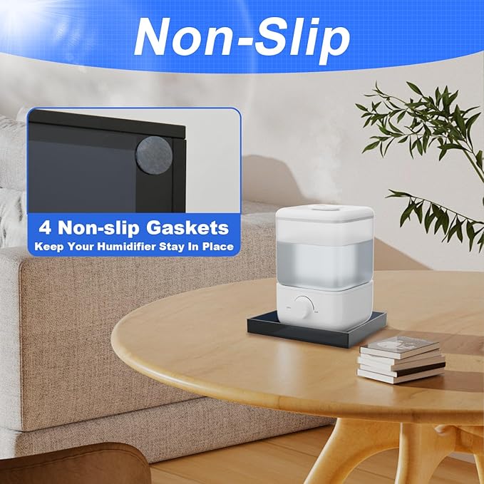 Homakover Acrylic Humidifier Tray for LEVOIT Classic 160 Top-Fill Humidifiers, 2.5L Tank, Leak-Proof, Anti-Slip & Moisture-Proof, Transparent Black - Image 6
