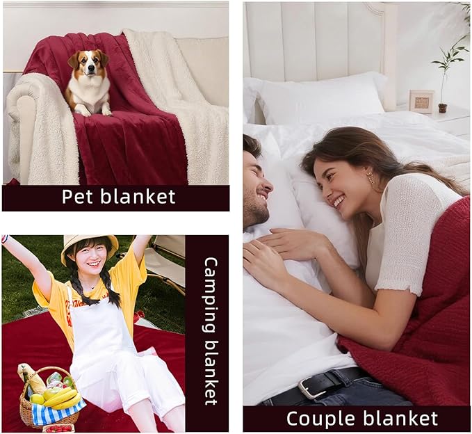 Waterproof Twin Size Blankets for Bed 60'' x 80'', Stain Proof Bed or Couch Cover, Water Resistant Mattress or Furniture Protector Large Size for Twin, Queen, King Beds(Red) - Image 6