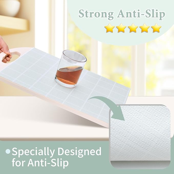 Drawer and Shelf Liner for Kitchen Cabinet: 17 in X 30 Ft Non Slip Waterproof Shelf Paper Non Adhesive Refrigerator Liners Light Gray Grid Easy Liners for Bathroom - Image 2