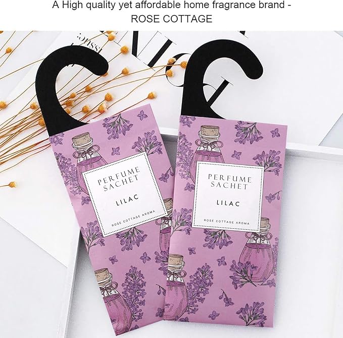 ROSE COTTAGE Large 12 Packs Lilac Hanging Closet Air Freshener Scented Sachets Long Lasting Smell Goods - Image 8