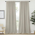 NICETOWN Bedroom Blackout Curtain Panels - (Natural Color) 52 x 120 inch, 2 PCs, Insulating Energy Saving Solid Rod Pocket Blackout Drapes for Hall, Villa by NICETOWN