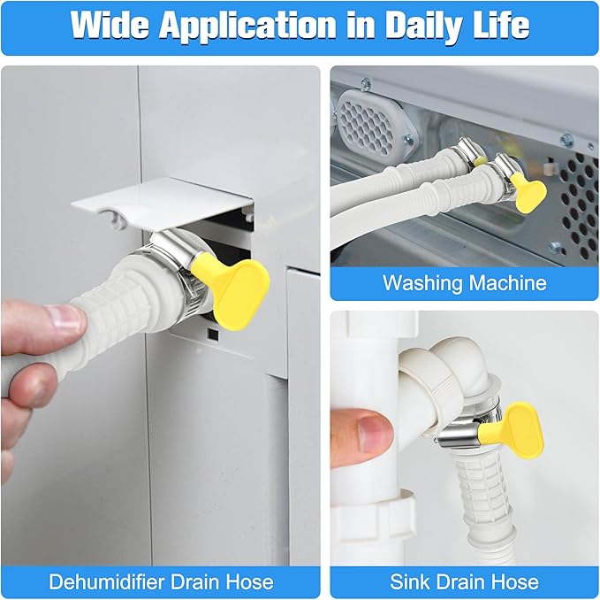 Saillong Patent Pending Dehumidifier Drain Hose, 13FT, 3/4 Inch FHT, with Cuttable Rubber Adapter and Connect Clamp, Flexible Universal Drain Hose for Most Dehumidifier Air Conditioner Brands(White) - Image 7