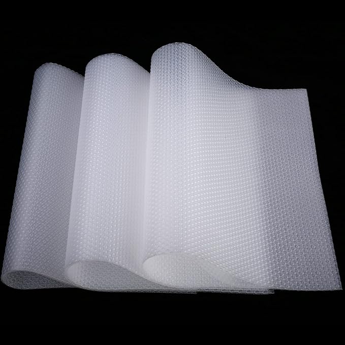 8 PCS Refrigerator Mats, EVA Refrigerator Liners for Shelves Washable Can Be Cut Fridge Shelf Liner Waterproof Fridge Pads Mat Drawer Table Placemats (Clear) by PSISO