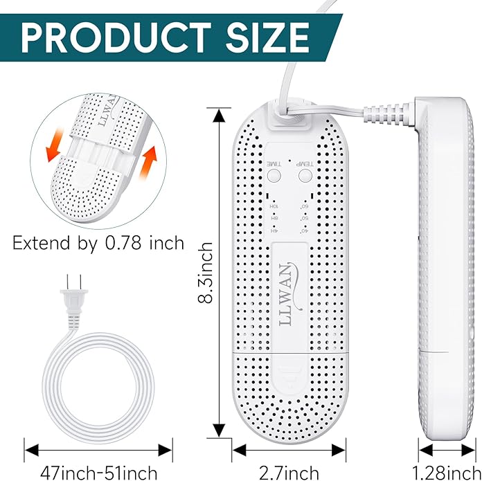Electric Shoe Dryer, Ski Boots Dryer, Shoe & Boot Warmer for Sweaty Sneakers Trainer Shoes with 4/8/10 Hours Timer - Image 2