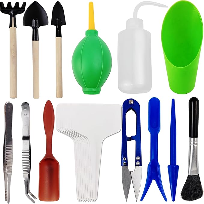 GXXMEI 20PCS/Set Succulent Tools Set, Mini Garden Tool Set, Transplanting Tools Set, Succulent Care Kit for Succulent Miniature Gardening Plant by GXXMEI
