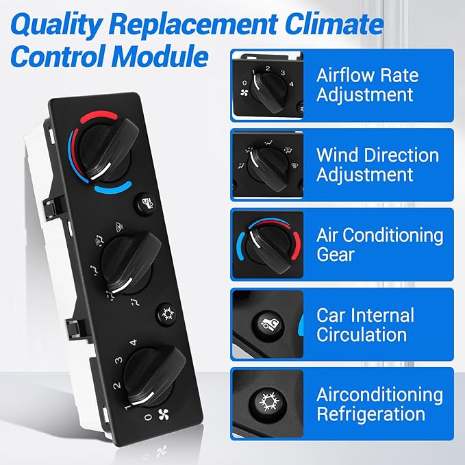 Q21-6012 AC Climate Control Module Compatible with Peterbilt 325 330 335 337 348 357 365 367 378 379 384 385 386 388 389 Trucks A/C Control Panel, Q216012 HVAC Air Temperature Controller Switch Unit - Image 6