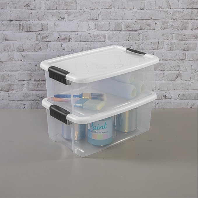 Sterilite 12-Pack Ultra Latching Box, Storage Bins with Lids, Clear Plastic, 18 Quart - Heavy-Duty Organizing Containers for Closet, Bathroom, and Office - Image 6