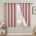 H.VERSAILTEX Linen Curtains 100% Blackout Curtains for Bedroom 54 inch Long Full Light Blocking Nature Linen Blended Window Curtains for Living Room Nickel Grommet (2 Panels, Heathered Baby Pink) by HVERSAILTEX