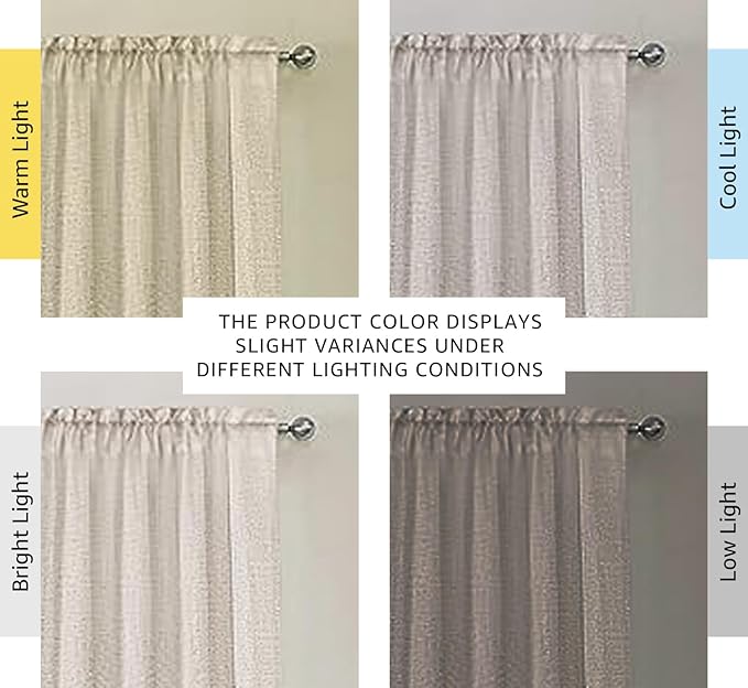H.VERSAILTEX Angora Flax Linen Curtains 84 Inch Length for Bedroom 2 Panels Rod Pocket Light Filtering Canvas Cloth Look Semi Sheer Curtains for Living Room Dining Burlap Sand Beach Decor 52x84 - Image 3
