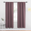 NICETOWN Blackout Curtains for Living Curtains, Window Treatment Thermal Insulated Solid Room Darkening Drape Panels for Girls Room (Dry Rose, Set of 2, 34 inches Width by 72 inches Length) by NICETOWN