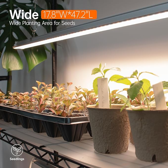 Bstrip Indoor Greenhouse with Grow Light, 5 Tier 47.2"x17.8"x71" Metal Shelf Portable Greenhouse for Winter with 4 Pack 3 Color Modes Plant Lights, Timer & Cover for Indoor Plant, Seed Starting Trays - Image 7