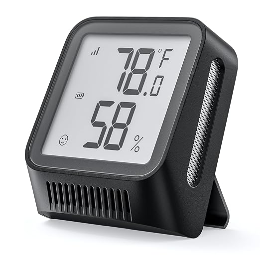 X-Sense WiFi Thermometer Indoor Hygrometer, Digital Temperature Sensor with App Control, Notification Alerts, Temperature Humidity for Bedroom, SBS50 Base Station Required (Not Included), Black by X-Sense